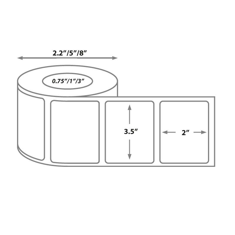 Continuous Perforated Removable Adhesive Labels White