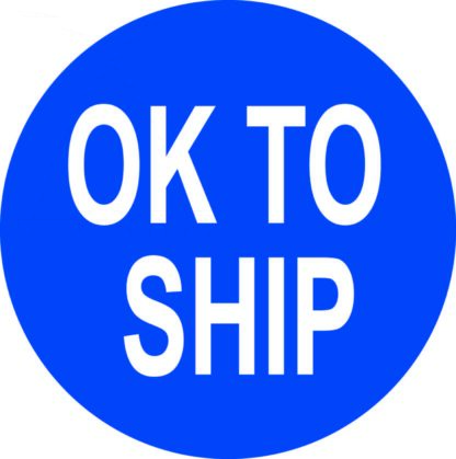 OK To Ship Labels Blue