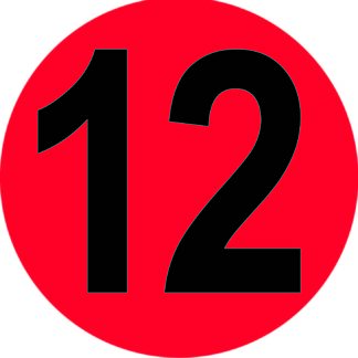 Number 12 Label