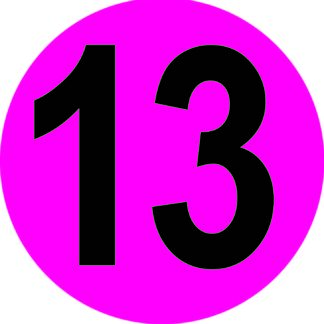 Number 13 Label