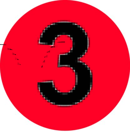 Number 3 Label